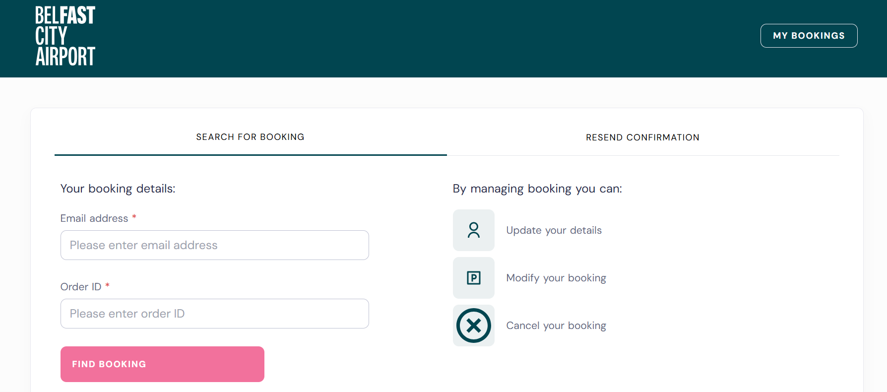 Manage a Car Park Booking