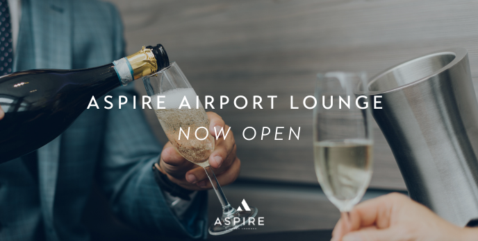 Relax and unwind before your flight in the Aspire Lounge